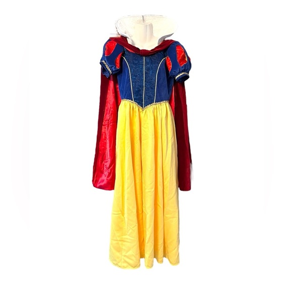 Exquisite DELUXE Adult Snow WHITE Teardrop Sleeve Gown/Cape/Bow Costume - Picture 1 of 16